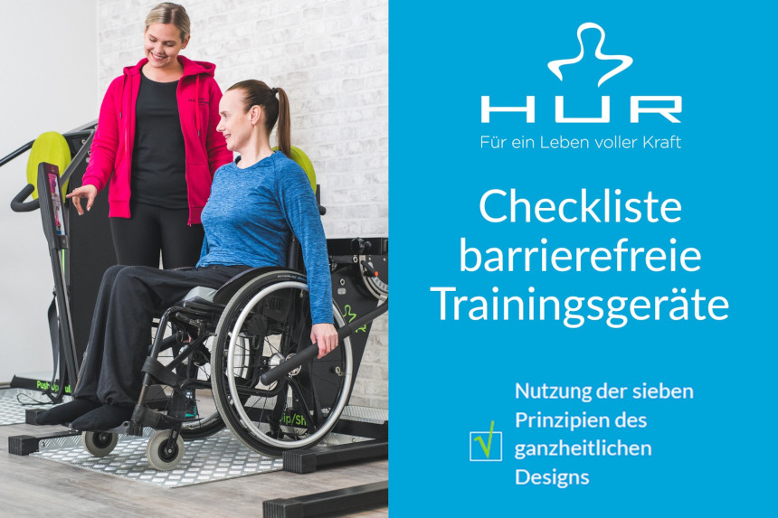 Newsbild Checkliste barriere freie Trainingsgeräte Rollstuhl