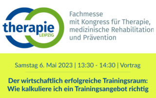 Therapie Leipzig Fachvortrag mit Ralf Jentzen Trainingsangebot richtig kalkulieren Trainingsgeräte HUR